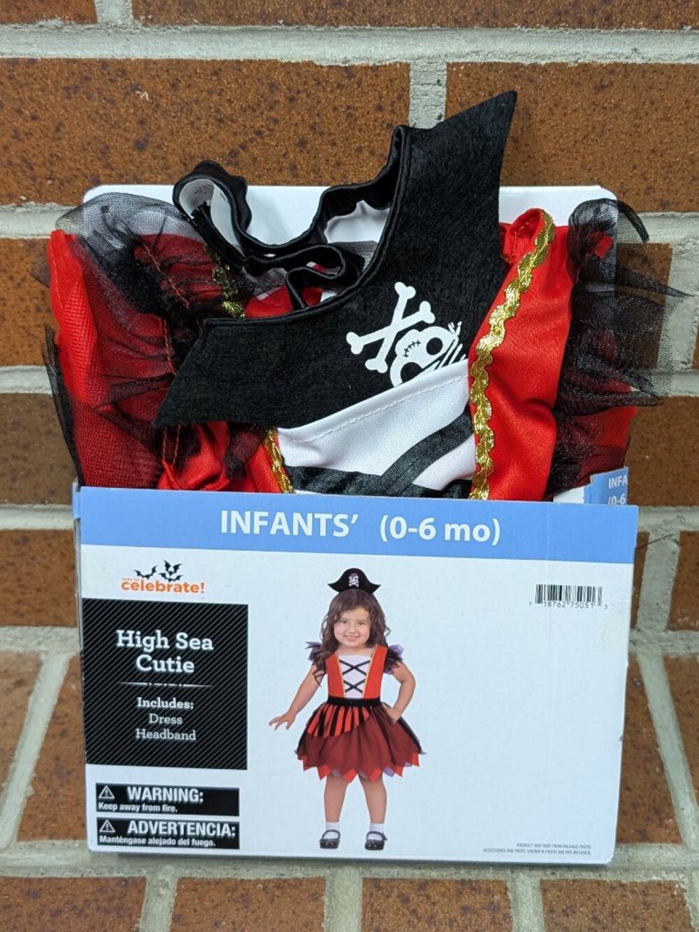 Celebrate! Infants' High Sea Cutie Pirate Costume - 0-6 months - NIP
